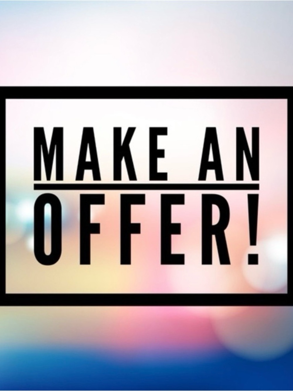Make An Offer! Black Typography Sign